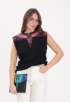 MARCELO BURLON COUNTY OF MILAN T-shirt smanicata nera da donna con stampa ali 26ECM30101 NEVIAR MARCELO BURLON COUNTY OF MILAN 