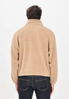 ADIDAS ORIGINALS Felpa con zip Teddy Trefoil Essentials beige da uomo JW2783  ADIDAS ORIGINALS 