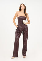 ELISABETTA FRANCHI Tuta bordeaux da donna realizzata in materiale sintetico effetto pelle TU06858E2 EA4 ELISABETTA FRANCHI 