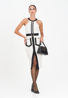 ELISABETTA FRANCHI Gonna midi latte e nero da donna con pattern logo GOS0156E2 EF1 ELISABETTA FRANCHI 