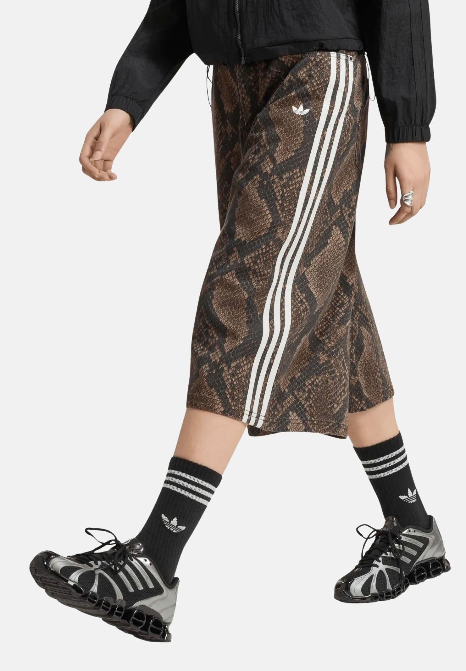 ADIDAS ORIGINALS shorts donna Snake Print Denim Bermuda Shorts marrone donna. KX1900 . ADIDAS ORIGINALS 