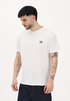 TOMMY JEANS T-shirt a manica corta bianca da uomo con ricamo logo DM0DM20322 YBL TOMMY JEANS 
