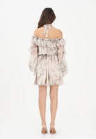 SHIT Abito corto beige da donna con delicata fantasia floreale SH26057 NURO SHIT 