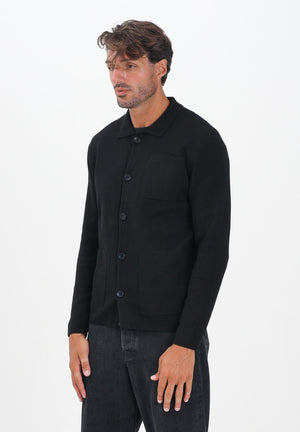 SELECTED HOMME Cardigan nero da uomo 16096549 Black SELECTED HOMME 