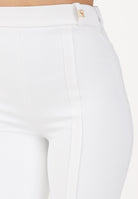 ELISABETTA FRANCHI Pantalone elegante avorio da donna in doppio crêpe stretch PA16961E2 360 ELISABETTA FRANCHI 