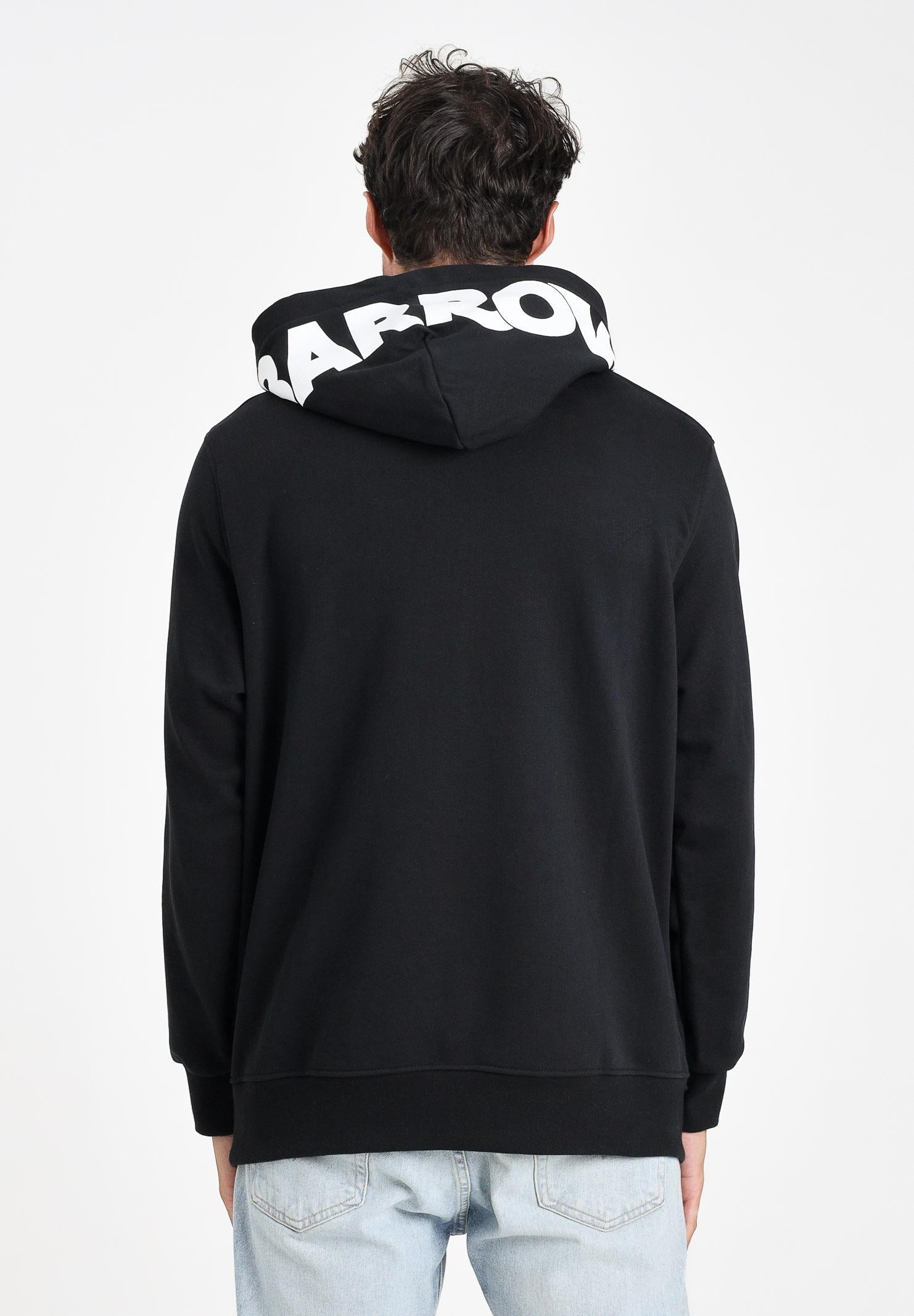 BARROW Felpa nera per uomo e donna con cappuccio logato F5BWUAHS058 110 BARROW 