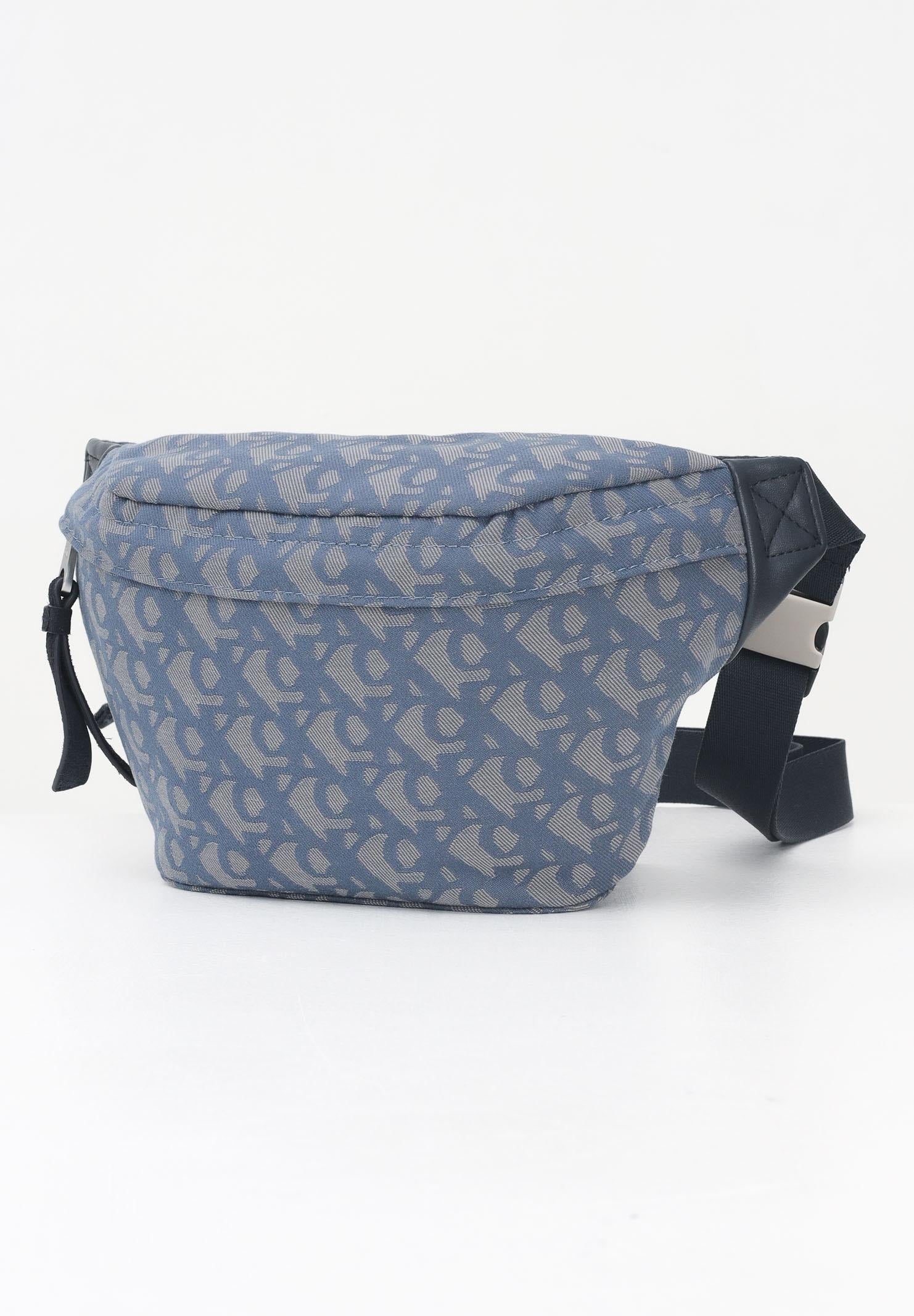 CALVIN KLEIN Marsupio blu da uomo in tessuto jacquard con logo LV04G3177G K6B CALVIN KLEIN 