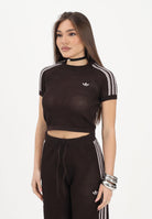 ADIDAS ORIGINALS Maglia a manica corta KNITTED CROCHET CALI marrone da donna KC6480 . ADIDAS ORIGINALS 