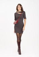 PATRIZIA PEPE Abito corto bordeaux da donna con microfantasia 8A1532A625 FG12 PATRIZIA PEPE 