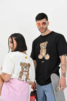 BARROW T-shirt a manica corta bianca per uomo e donna con stampa teddy S5BWUATH150 002 BARROW 