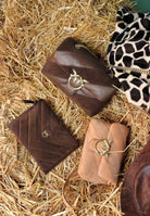 PINKO Pochette realizzata in pelle scamosciata marrone da donna con logo Love Birds 104820A2JH L74V PINKO 