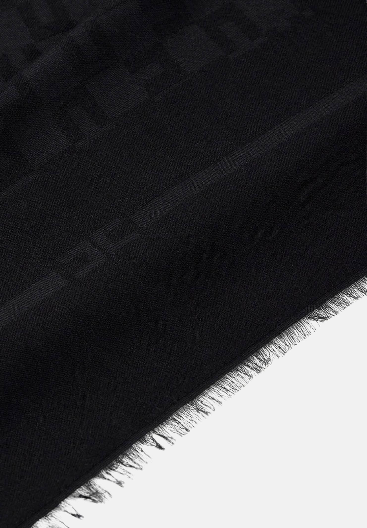 ELISABETTA FRANCHI Pashmina Nera Donna: Motivo All-Over con Logo