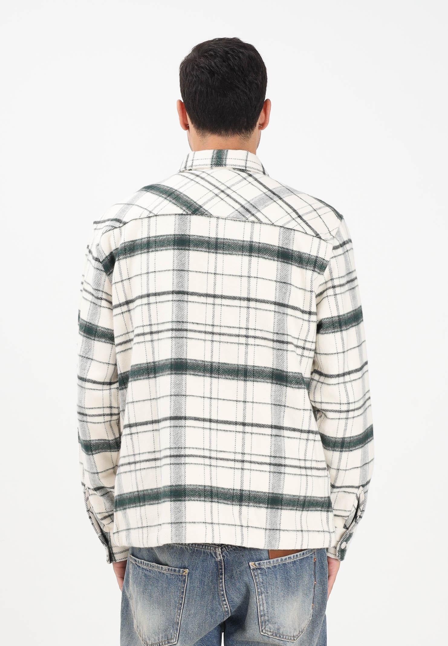 LACOSTE Camicia a manica lunga panna da uomo con motivo scozzese verde CH5099 6CG LACOSTE 