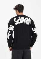 DISCLAIMER Maglioncino girocollo nero da uomo con stampa logo 25IDS55116 NEBI DISCLAIMER 