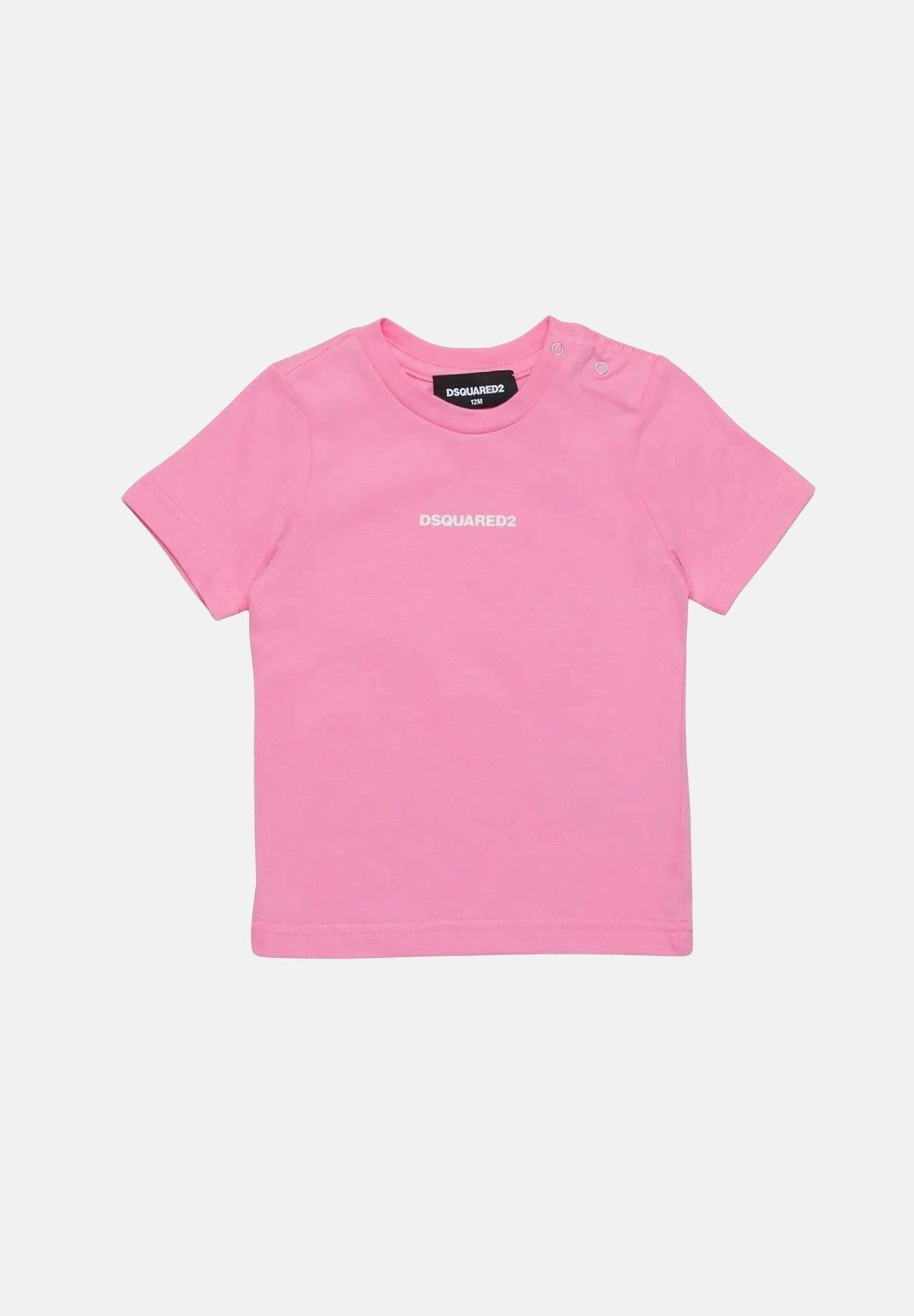 DSQUARED2 T-shirt rosa da neonato con stampa logo DQ2853D004G DQ321 DSQUARED2 