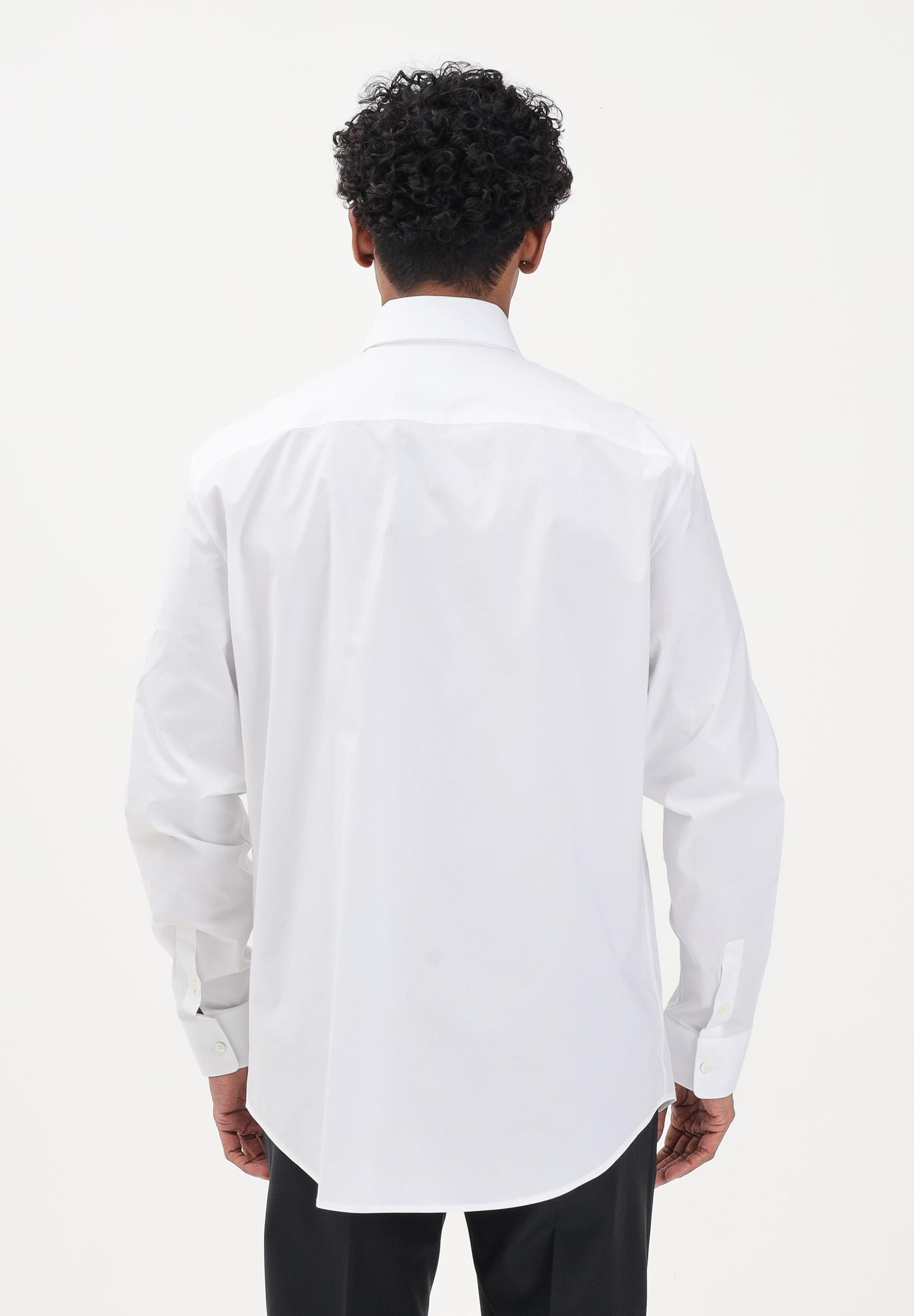 PATRIZIA PEPE Camicia a manica lunga bianca da uomo con strass 5C0339A1VX W103 PATRIZIA PEPE 