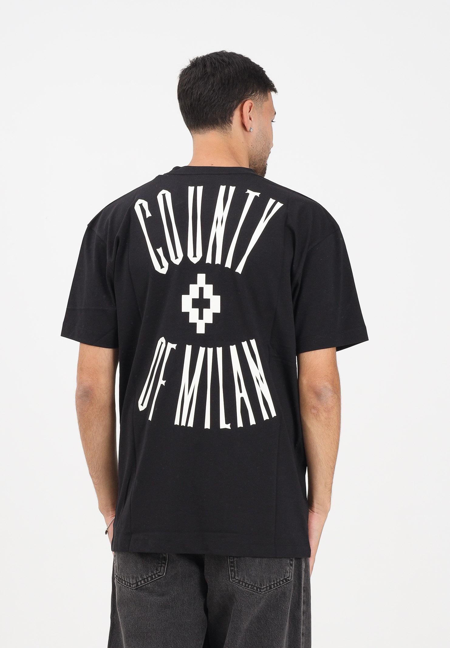 MARCELO BURLON COUNTY OF MILAN T-shirt a manica corta nera da uomo con maxi stampa sul retro F5CAMATH057 110 MARCELO BURLON COUNTY OF MILAN 