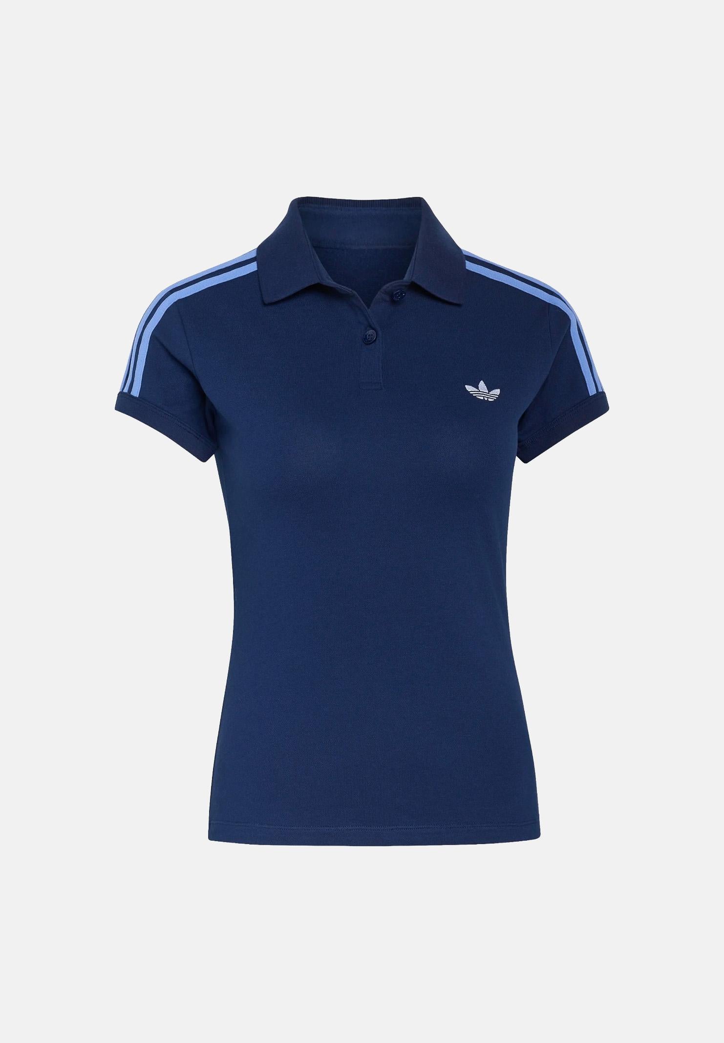 ADIDAS ORIGINALS Polo a manica corta 3 STRIPES blu da donna KS4762 . ADIDAS ORIGINALS 