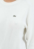 LACOSTE Maglioncino girocollo bianco da donna con logo AF4158 70V LACOSTE 