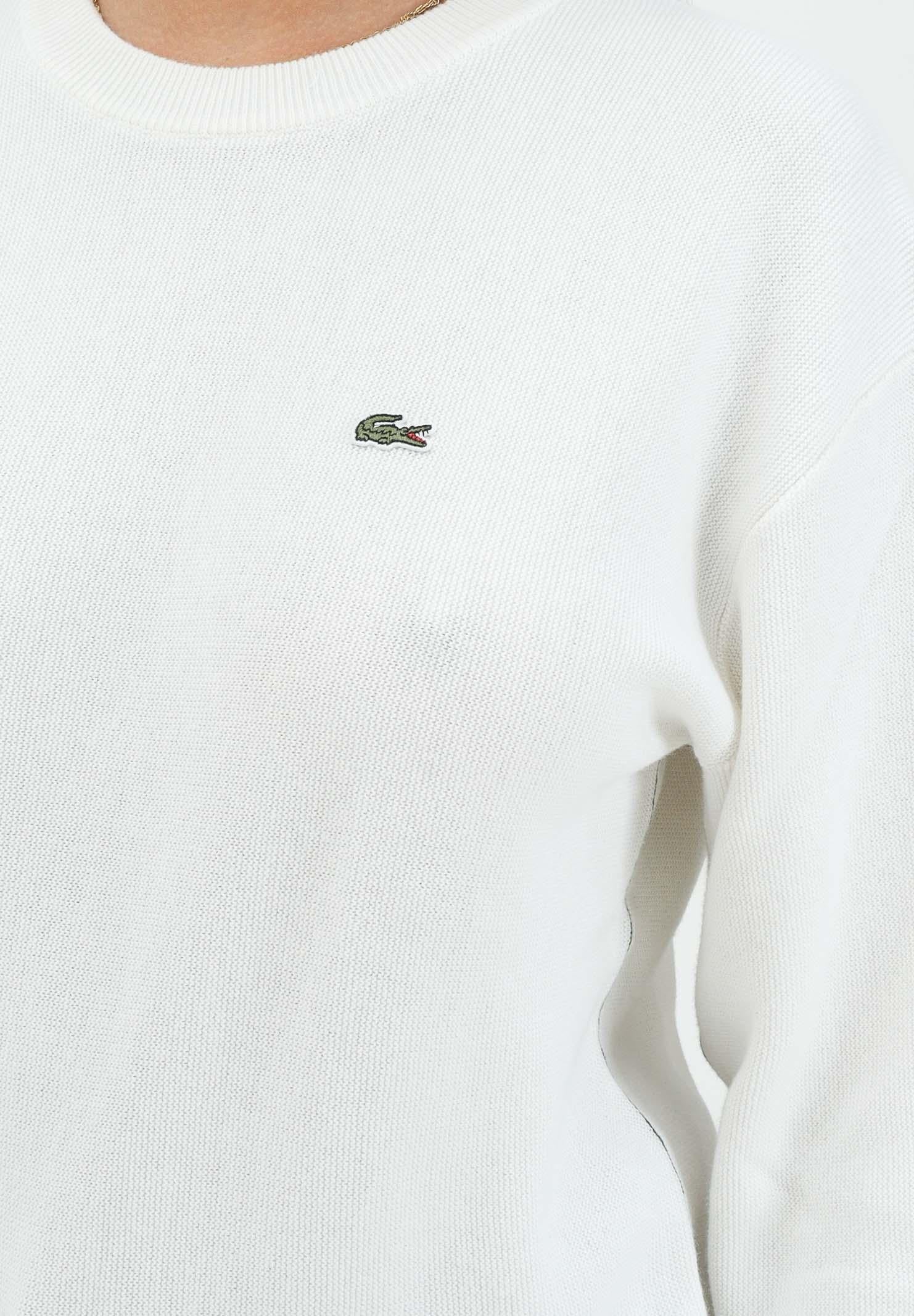 LACOSTE Maglioncino girocollo bianco da donna con logo AF4158 70V LACOSTE 