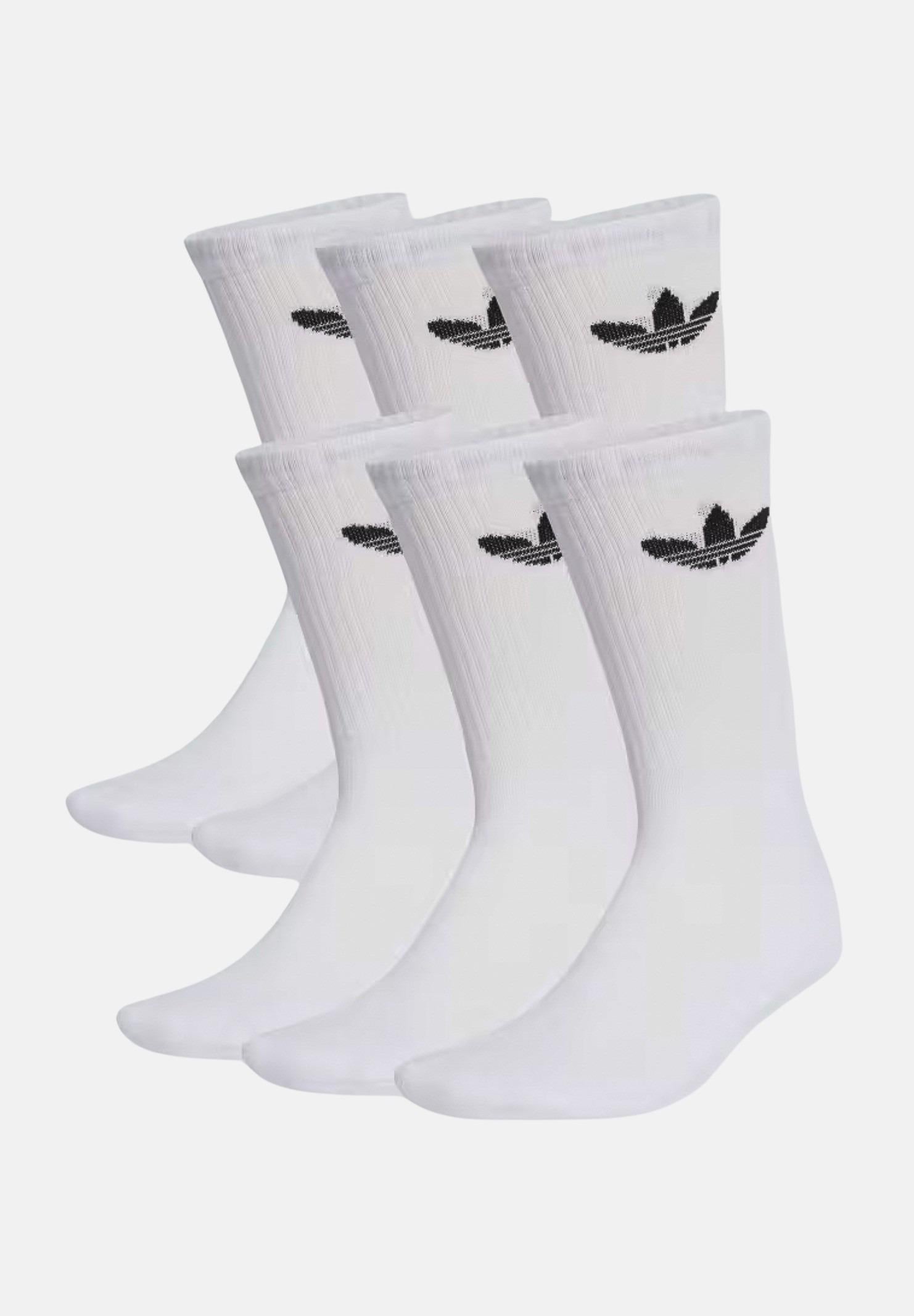 ADIDAS ORIGINALS Calzini Trefoil Cushion Crew (6paia) bianchi per uomo e donna IJ5619 . ADIDAS ORIGINALS 