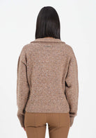 PINKO Maglioncino con scollo a V beige da donna realizzato in morbido tessuto con strass 105684A2U4 C3Z PINKO 