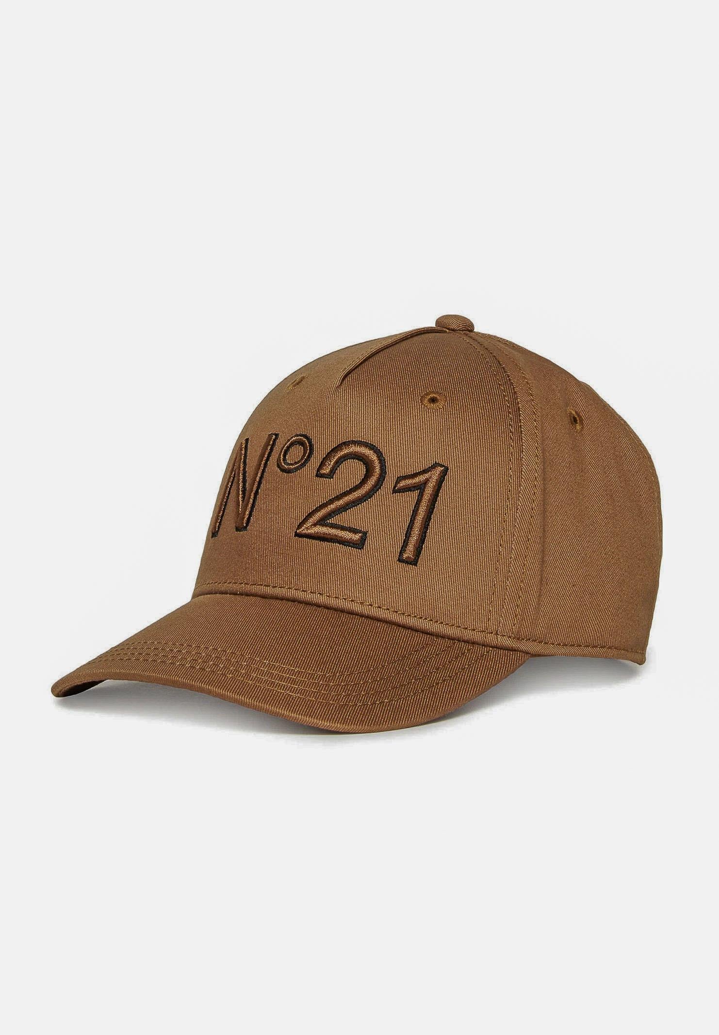 N21 Cappello con visiera cammello per uomo e donna con logo N°21 ricamato N2108RN0041 0N720 N21 