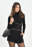 ELISABETTA FRANCHI Body nero da donna con dettaglio gioiello<BR/> BO01557E2 110 ELISABETTA FRANCHI 