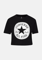 CONVERSE T-shirt a manica corta SIGNATURE CHUCK PATCH BOXY nera da bambina 369787 023 CONVERSE 