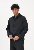 I'M BRIAN Camicia a manica lunga nero da uomo con tasche GIU3670 009 I'M BRIAN 