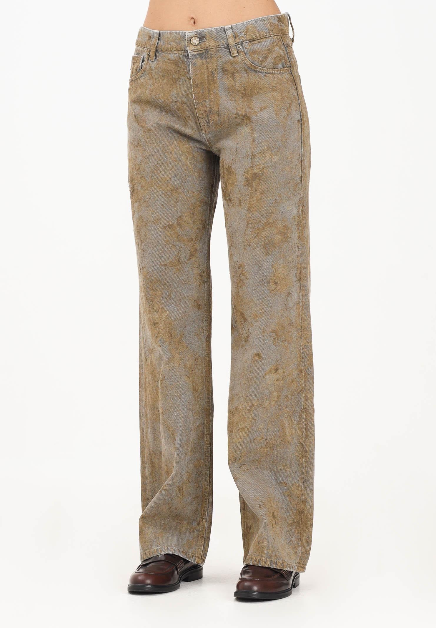 VICOLO Jeans Alex in denim effetto marmorizzato con sfumature beige DF5157 SP VICOLO 