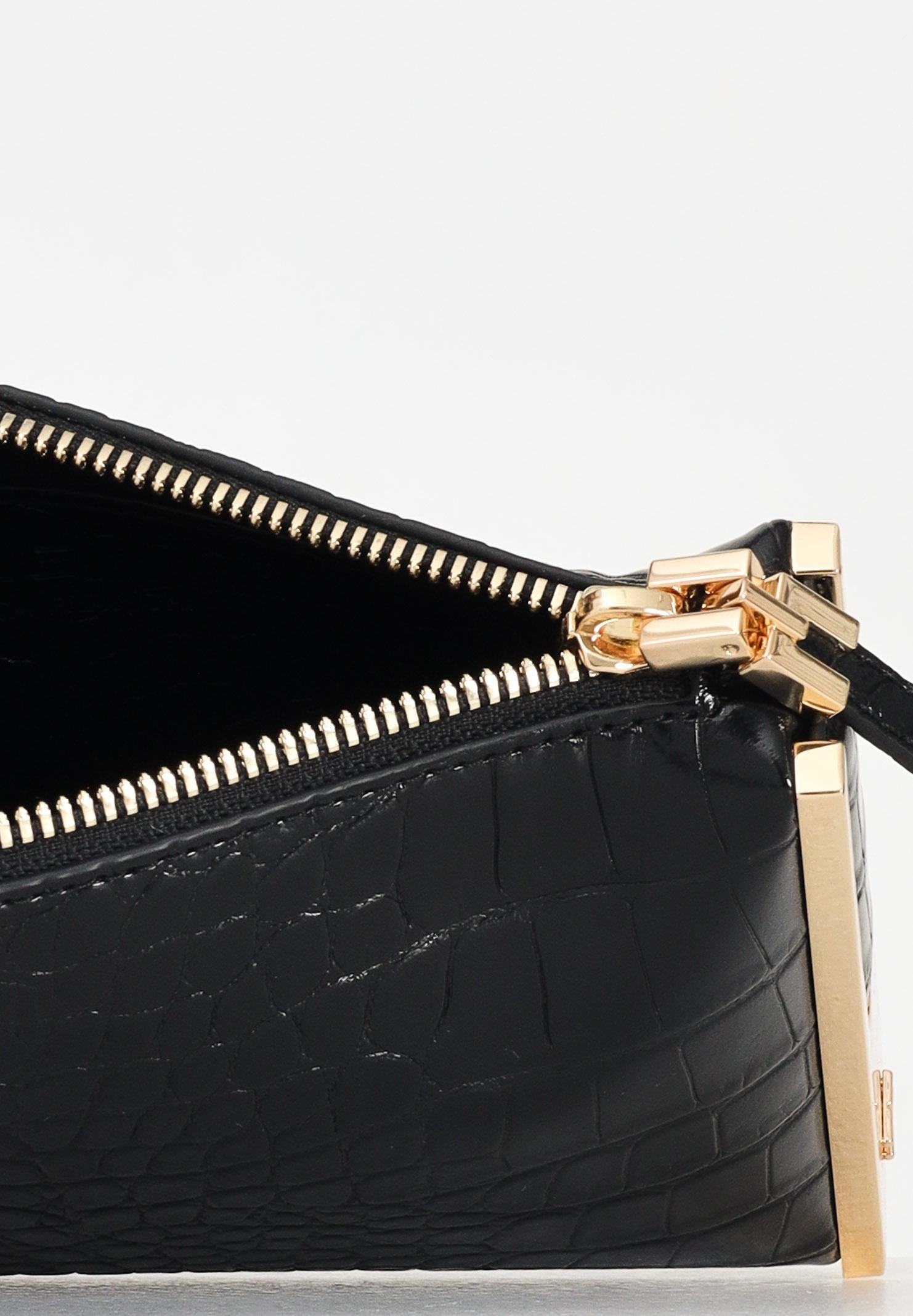 ELISABETTA FRANCHI Pochette nera da donna con stampa cocco BS51A56E2 110 ELISABETTA FRANCHI 