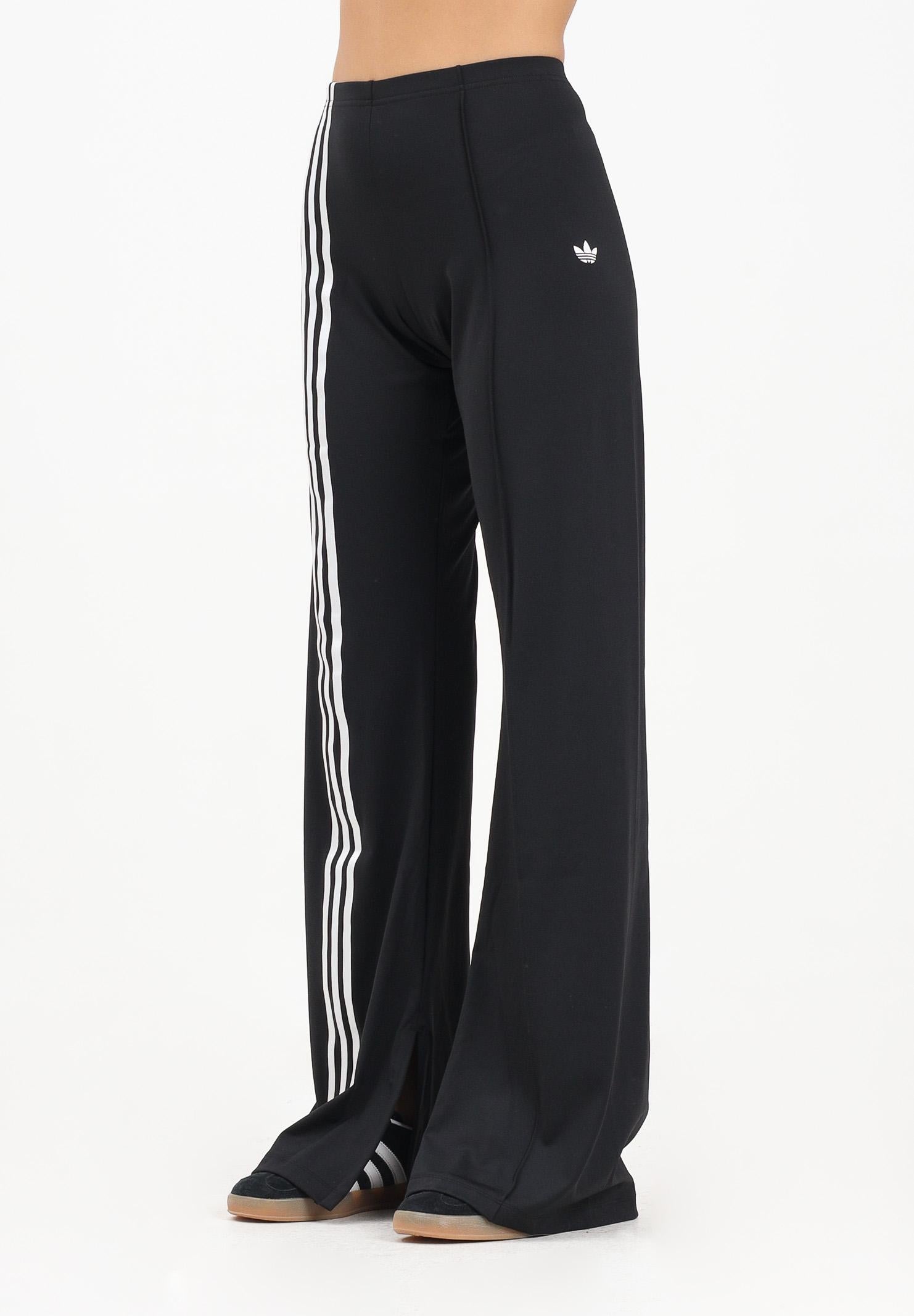 ADIDAS ORIGINALS Leggings svasati con dettagli a nastro e 3 strisce sfalsate neri da donna JX2697  ADIDAS ORIGINALS 