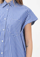 GAELLE Camicia smanicata a righe bianche e blu da donna GAABW03891 BL48 GAELLE 