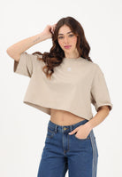 ADIDAS ORIGINALS T-shirt a manica corta Essentials Crop beige da donna KD1363 . ADIDAS ORIGINALS 
