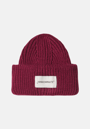HINNOMINATE Berretto di lana bordeaux da donna con patch logo HMACW00130 RS02 HINNOMINATE 