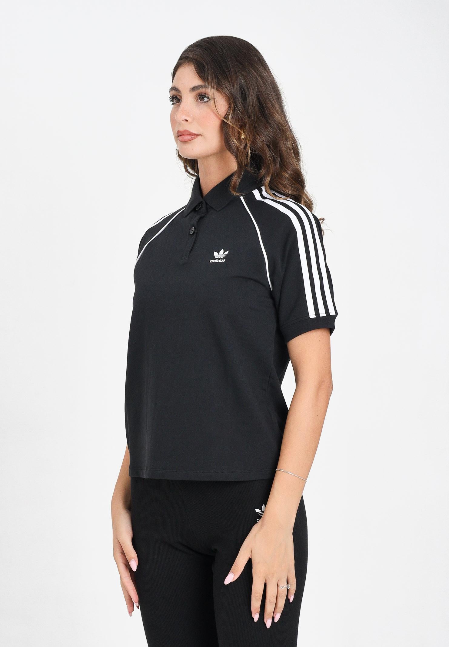 ADIDAS ORIGINALS Polo a manica corta SST Adicolor nera da donna JX7802  ADIDAS ORIGINALS 