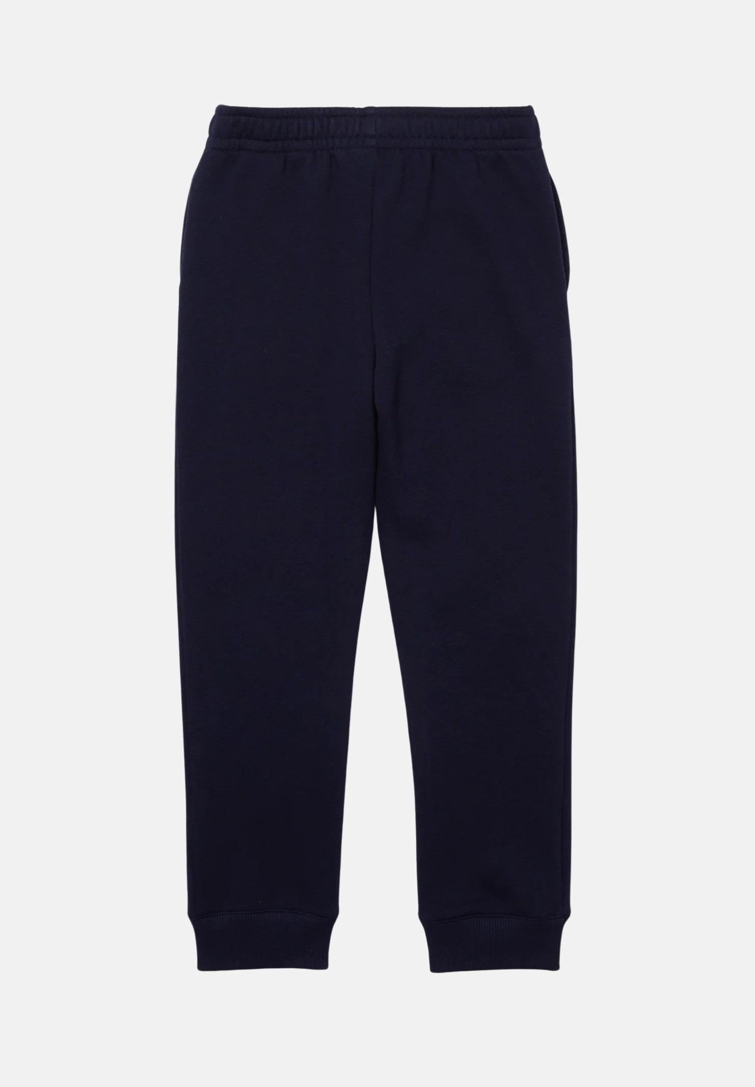 Pantalone sportivo blu per bambino e bambina rifinito da ricamo coccodrillo XJ9728 166 LACOSTE 