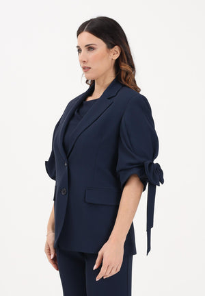 VICOLO Giacca monopetto blu da donna con fiocchi TAB0244 A89 VICOLO 