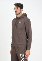 EA7 Felpa con cappuccio marrone da uomo caratterizzata da stampa logo 7M000570AF10377 U6063 EA7 