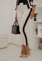 ELISABETTA FRANCHI Pantalone elegante panna da donna con stampa PAS0156E2 EF1 ELISABETTA FRANCHI 