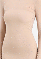 ALMA SANCHEZ Abito lungo Acoro nude da donna con strass all-over AS2526010RT 063 ALMA SANCHEZ 