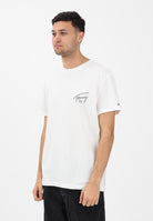 TOMMY JEANS T-shirt a manica corta Signature panna da uomo DM0DM22320 YBL TOMMY JEANS 