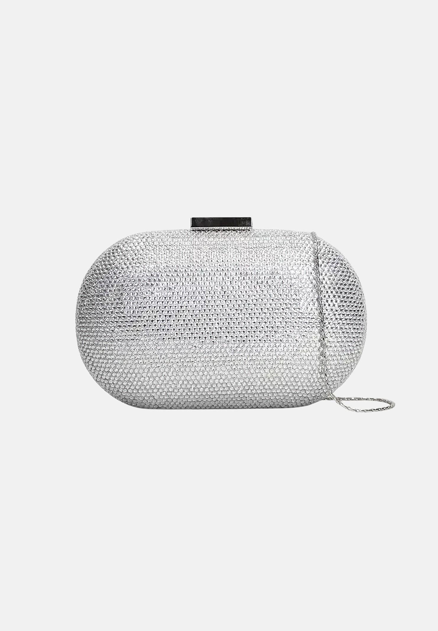 TWENTY FOURHAITCH Pochette argento da donna rivestita da micro strass BAG0004462P AR TWENTY FOURHAITCH 