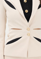 ELISABETTA FRANCHI Giacca monopetto burro e nera da donna con cut-out bicolore GI19861E2 E84 ELISABETTA FRANCHI 