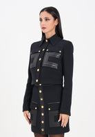 ELISABETTA FRANCHI Giacca nero da donna con dettagli logo<BR/> GI15957E2 110 ELISABETTA FRANCHI 