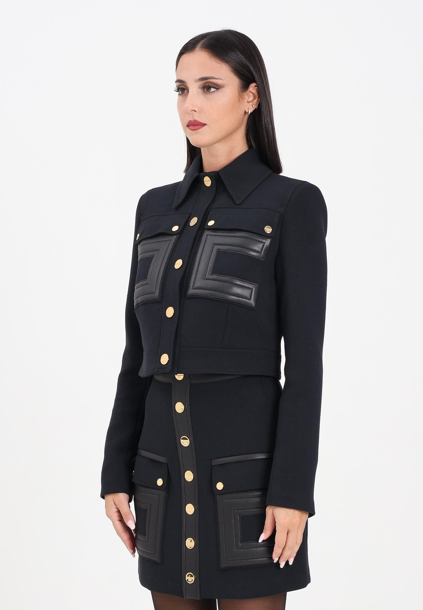 ELISABETTA FRANCHI Giacca nero da donna con dettagli logo<BR/> GI15957E2 110 ELISABETTA FRANCHI 