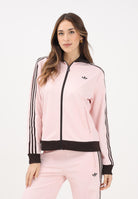 ADIDAS ORIGINALS Felpa con zip Classic TT rosa e marrone da donna KC6854 . ADIDAS ORIGINALS 