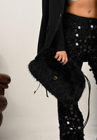 PINKO Maxi Clutch in eco pelliccia nera da donna 105909A2VZ Z99Q PINKO 