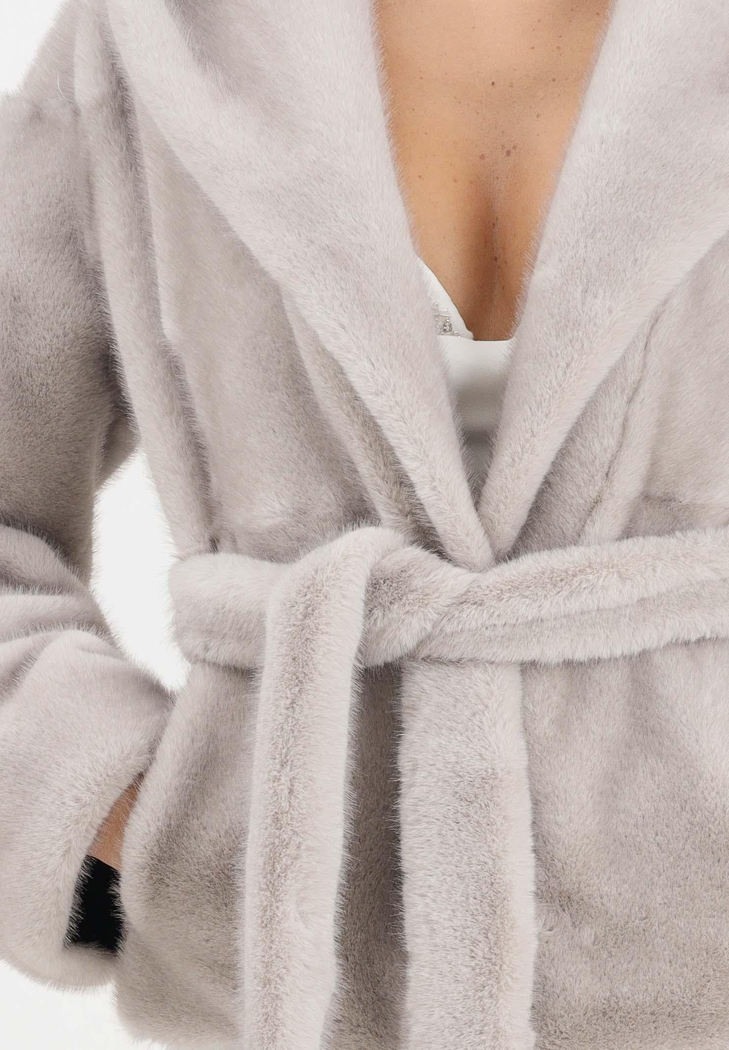 YES LONDON Ecopelliccia grigia da donna ECO030 GR YES LONDON 